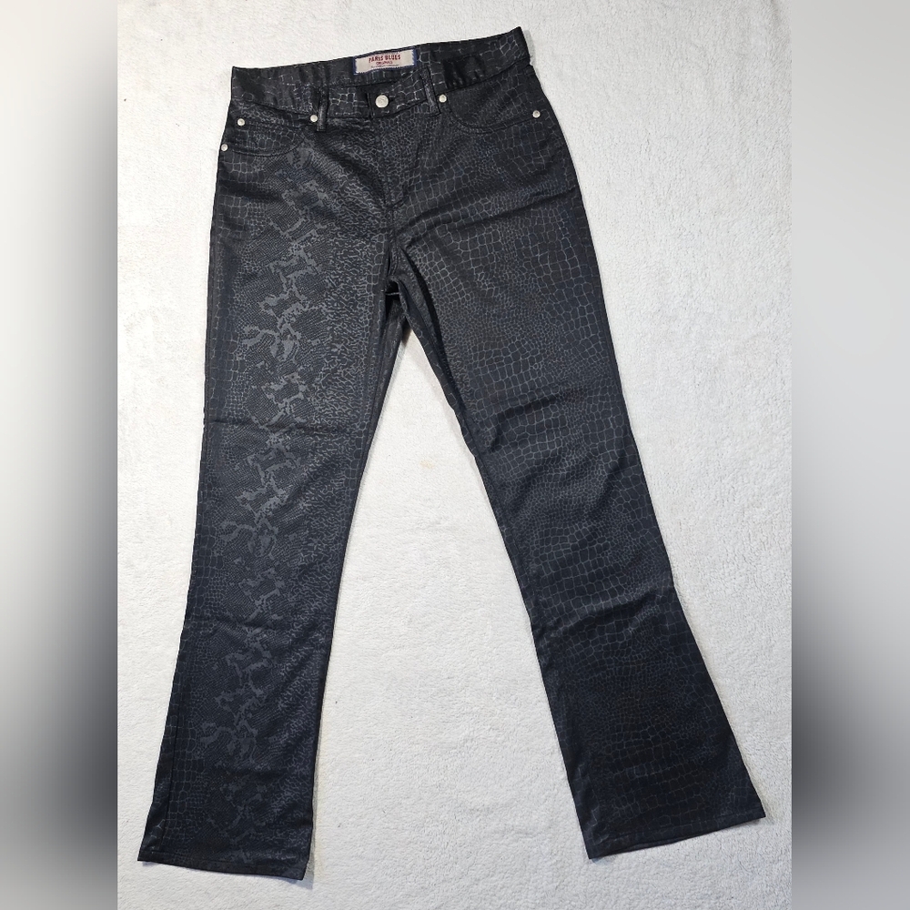 Paris Blues Vintage 1980's Midrise Flare Tiger Striped Pants Black 13
